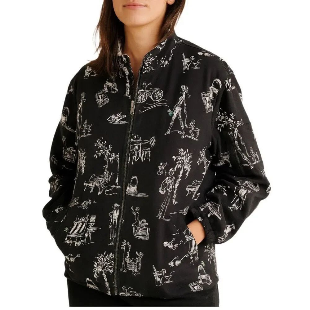 E.L.C.C. Size large vintage tropical  themed oversized jacket.